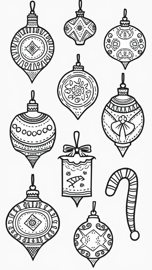 coloriages d’ornement de Noël imprimables